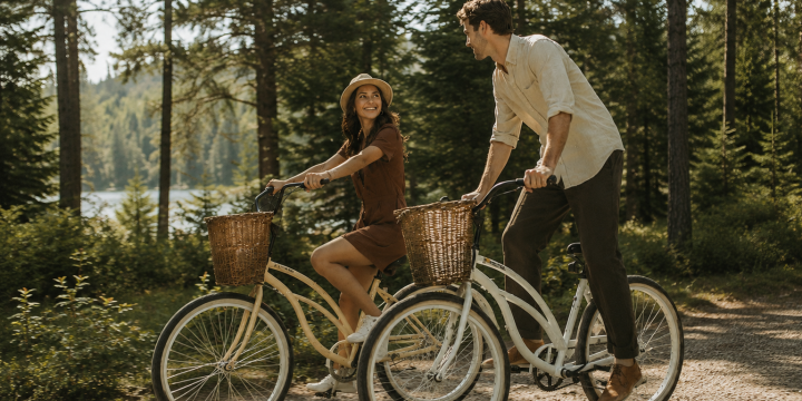 Rental of bicycles and poles for Nordic walking